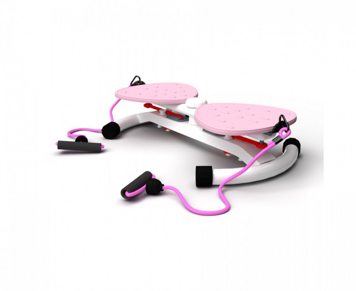 Фитнес платформа DFC "Twister Bow" с эспандерами розовый - магазин СпортДоставка. Спортивные товары интернет магазин в Дербенте 